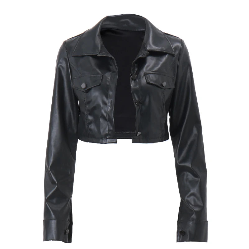 Faux Leather Short Jacket